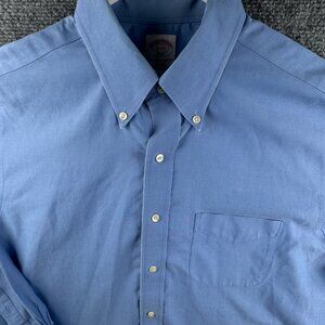 Brooks Brothers Long Sleeve Button Up Shirt Adult 16 32/33 Regular Fit Blue Men
